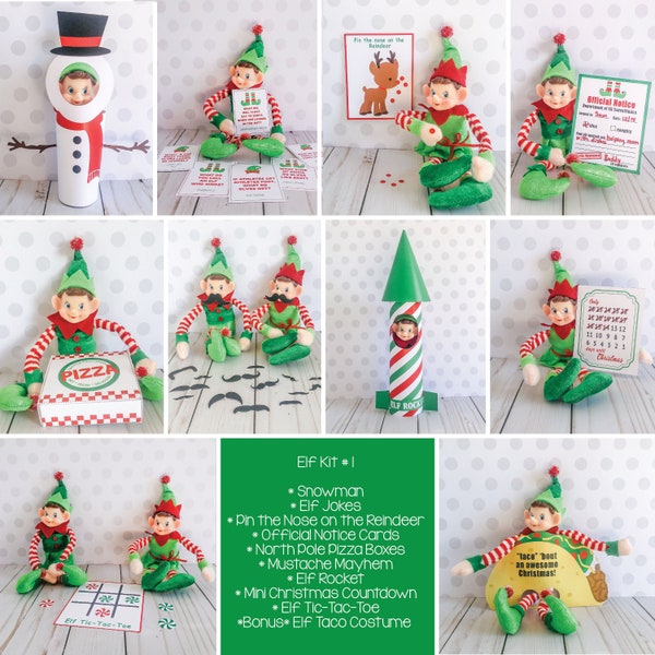 Christmas Elf Kit #1, Elf Props, Instant Download, Christmas Elf Costume, Christmas Elf Kit, Holiday Elf Kit, Elf Accessories