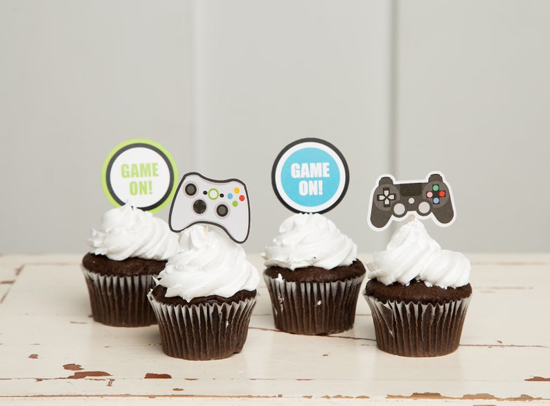 Video Game Cupcake Toppers Video Game Theme Game Party - Etsy