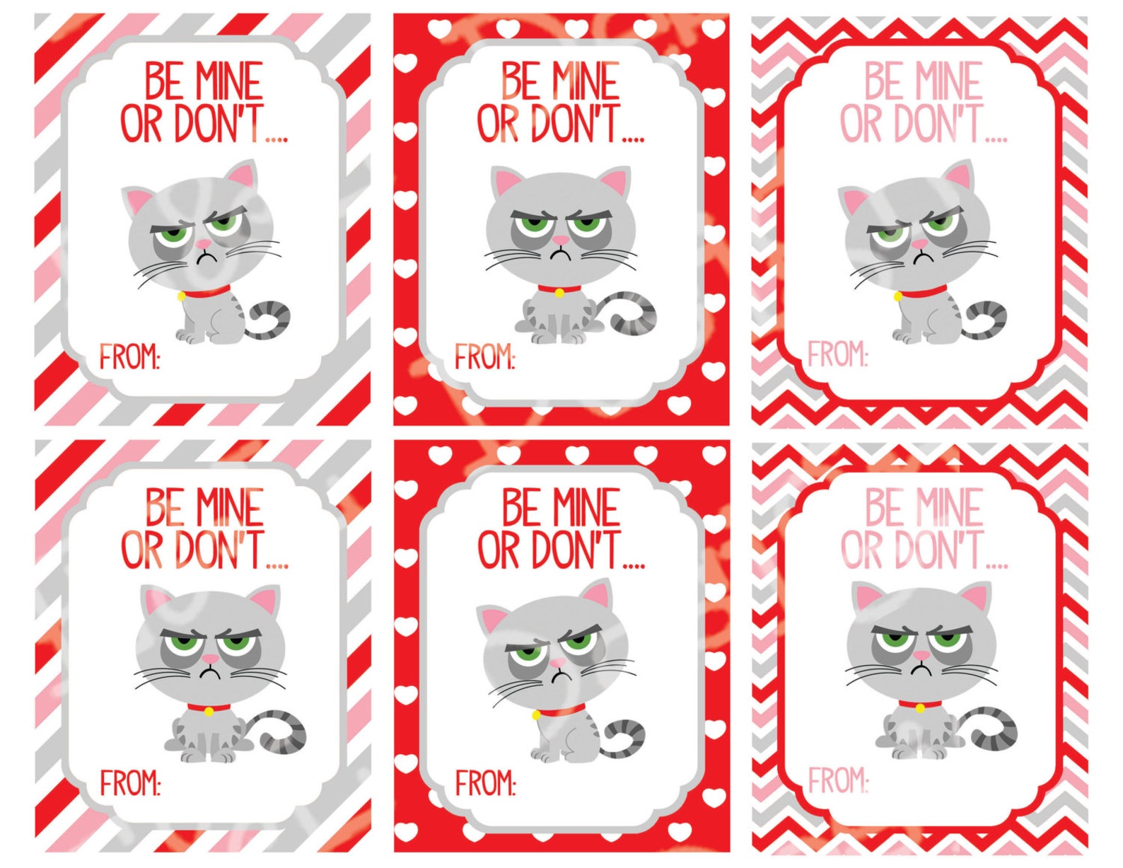 Grumpy Cat Valentine's Day Cards, Valentine's Day Cards, Printable ...