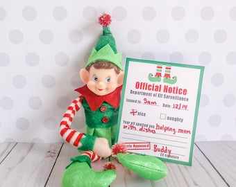 Christmas Elf Official Notice, Elf Prop, Instant Download, Christmas Elf Costume, Christmas Elf Kit, Holiday Elf Kit,Elf Accessories