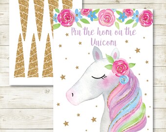 Unicorn Party Game Printable, Unicorn Happy Birthday Party, Unicorn Game, Instant Download,Printable, Digital