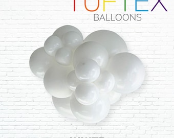White Tuftex Balloons, Balloon Clusters, Balloon Garland, Tuftex Balloons