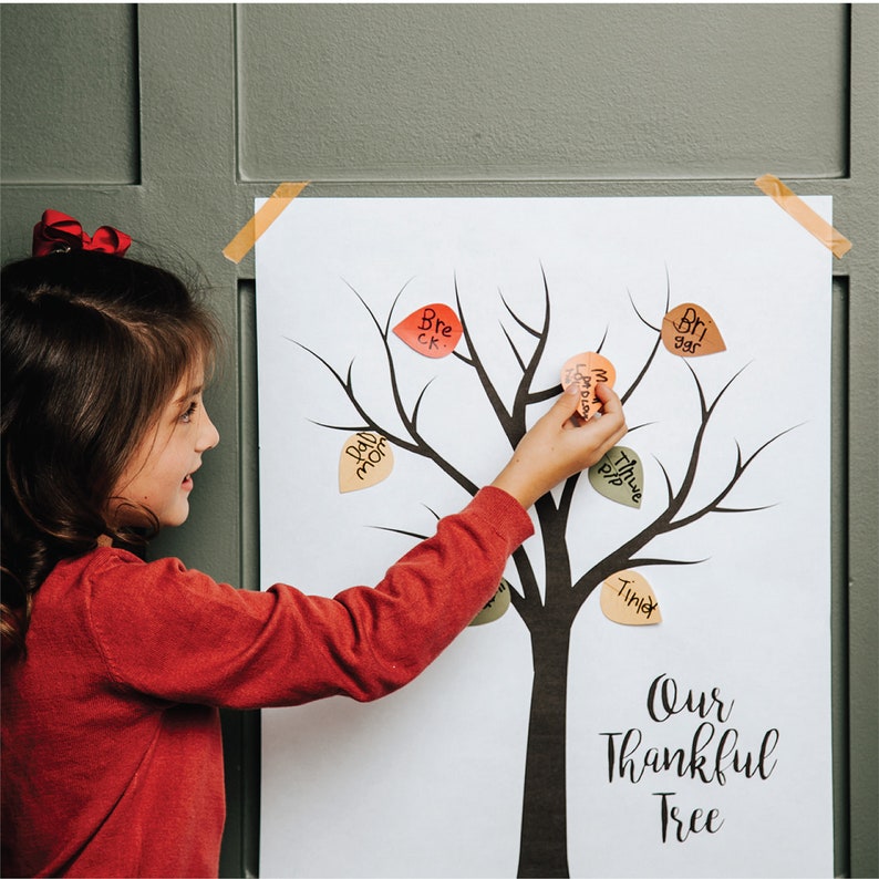 Thankful Tree Poster and Stickers, Thanksgiving Poster, Thankful Poster, Thanksgiving Print, Thankful Tree, Gratitude Tree, Thankful Print image 4