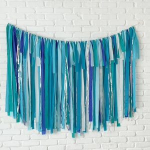 Shark Fringe Backdrop, Streamer Backdrop, Pastel Backdrop, Birthday Party Backdrop, Shark Party, Water Backdrop, Shark Birthday,