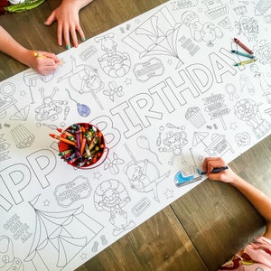 Circus Coloring Table Runner, Circus Themed Birthday Coloring Page, Circus Party, Giant Coloring Poster, Coloring, Carnival Birthday, Circus