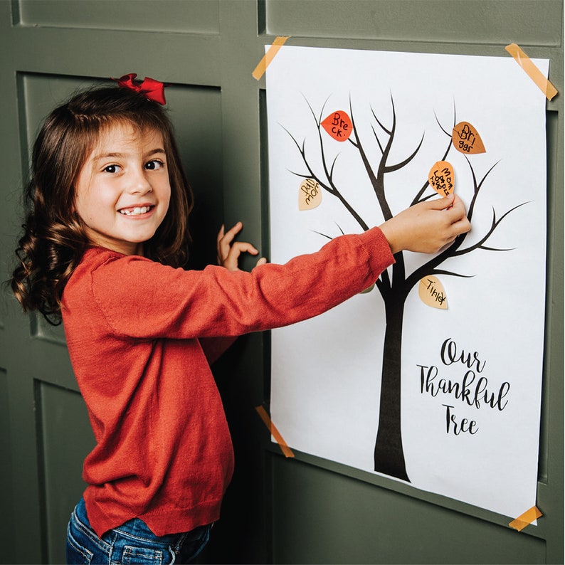 Thankful Tree Poster and Stickers, Thanksgiving Poster, Thankful Poster, Thanksgiving Print, Thankful Tree, Gratitude Tree, Thankful Print image 6