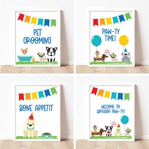 Puppy Party Signs, Set of 8, Puppy Party, Puppy Birthday Sign, Puppy ...