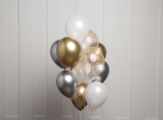 Silver and gold balloons deals