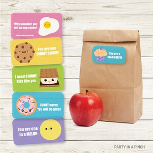 Lunchbox Note Stickers, Lunchbox Jokes, Snack Food Lunchbox Notes, Food Lunch Stickers, Stickers, Lunch Stickers, School Lunch Notes