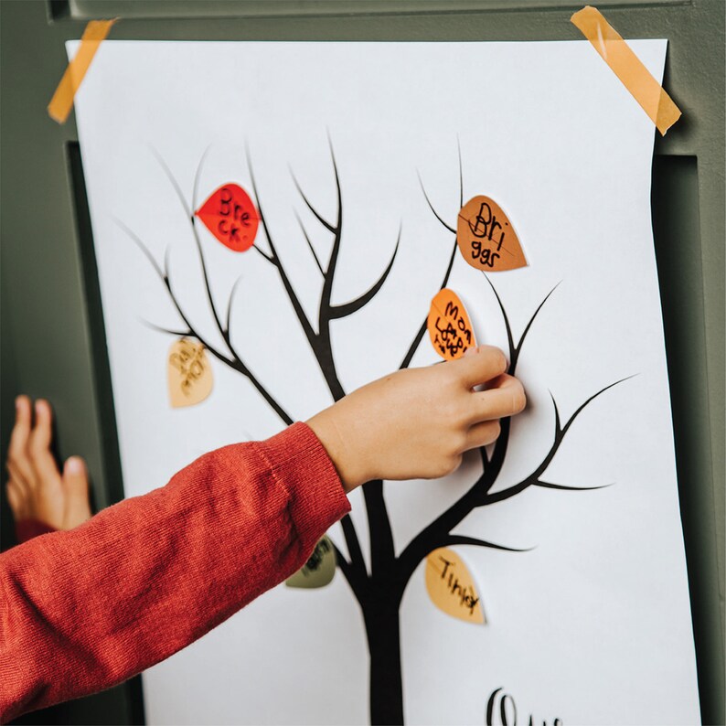 Thankful Tree Poster and Stickers, Thanksgiving Poster, Thankful Poster, Thanksgiving Print, Thankful Tree, Gratitude Tree, Thankful Print image 3