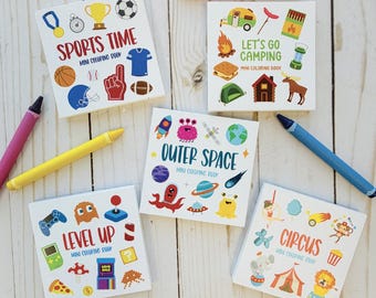 Mini Coloring Books Bundle, Coloring Party Favor, Mini Coloring Book, Mini Coloring Party Favor,  Custom 3-Pack & 5 Pack Bundle
