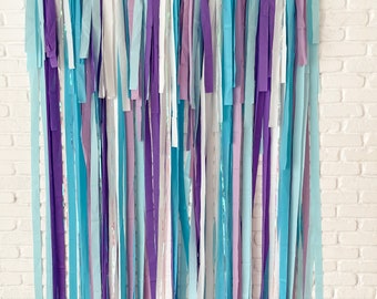 Frozen Fringe Backdrop, Streamer Backdrop, Bright Backdrop, Birthday Party Backdrop, Frozen Party,  Birthday Party, Frozen Backdrop