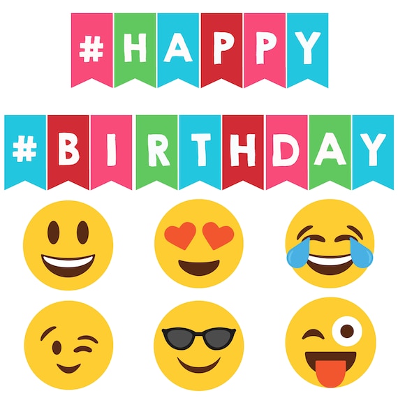 Happy Birthday Banner Emoji Theme