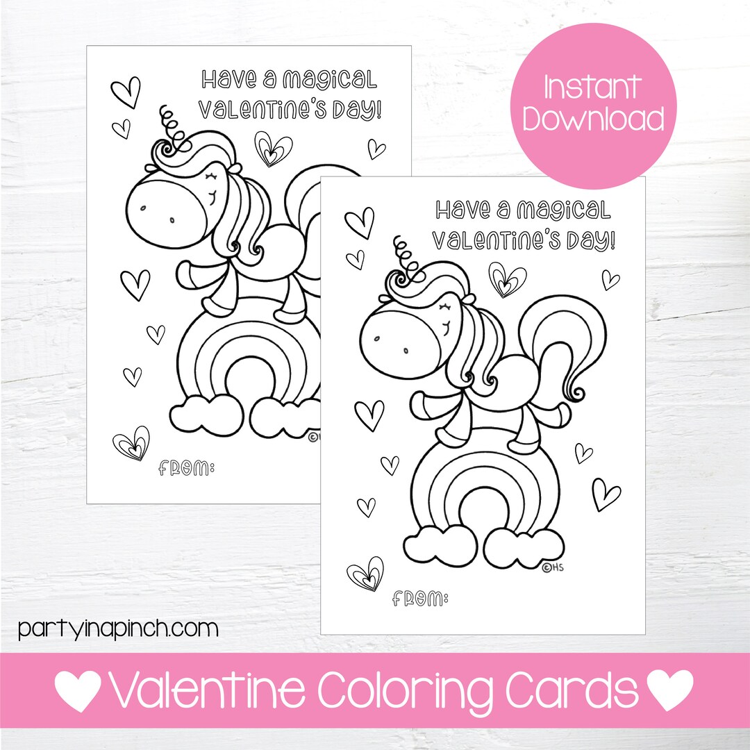 Unicorn Valentine Coloring Pages, Unicorn Valentine, Valentine's Day