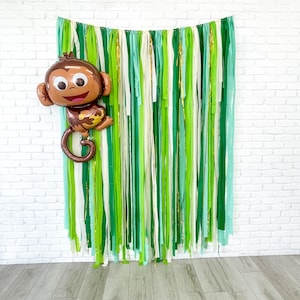 Jungle Fringe Backdrop, Streamer Backdrop, Jungle Backdrop, Birthday Party Backdrop, Zoo Party, Birthday Party, Kids Backdrop, Jungle Party