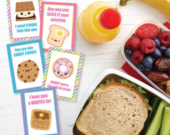 Lunchbox Notes, Lunchbox Jokes, Snack Food Lunchbox Notes, Snack Food Lunch Cards, School Lunch Notes, Printable, Instant Download,