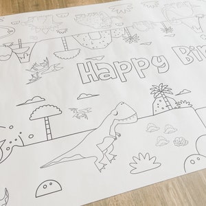 Dinosaur Coloring Table Runner, Dino Birthday Coloring Page, Dinosaur Giant Coloring Poster, Coloring, Party Decorations, Dinosaur Party