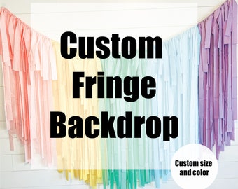 Custom Fringe Backdrop, Streamer Backdrop, Pastel Backdrop, Birthday Party Backdrop, Party Backdrop, Fringe Backdrop, Custom Colors
