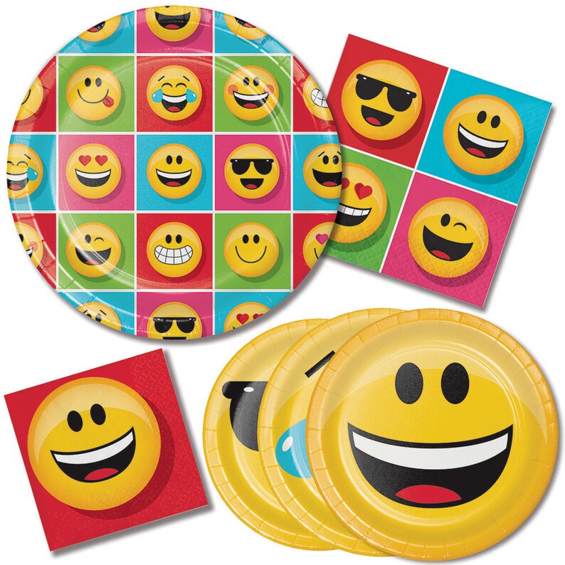 Emoji 9in Dessert Party Plates Emoji Dessert Plates Emoji Etsy
