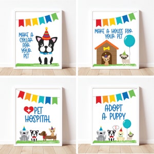 Puppy Party Signs, Set of 8, Puppy Party, Puppy Birthday Sign, Puppy ...