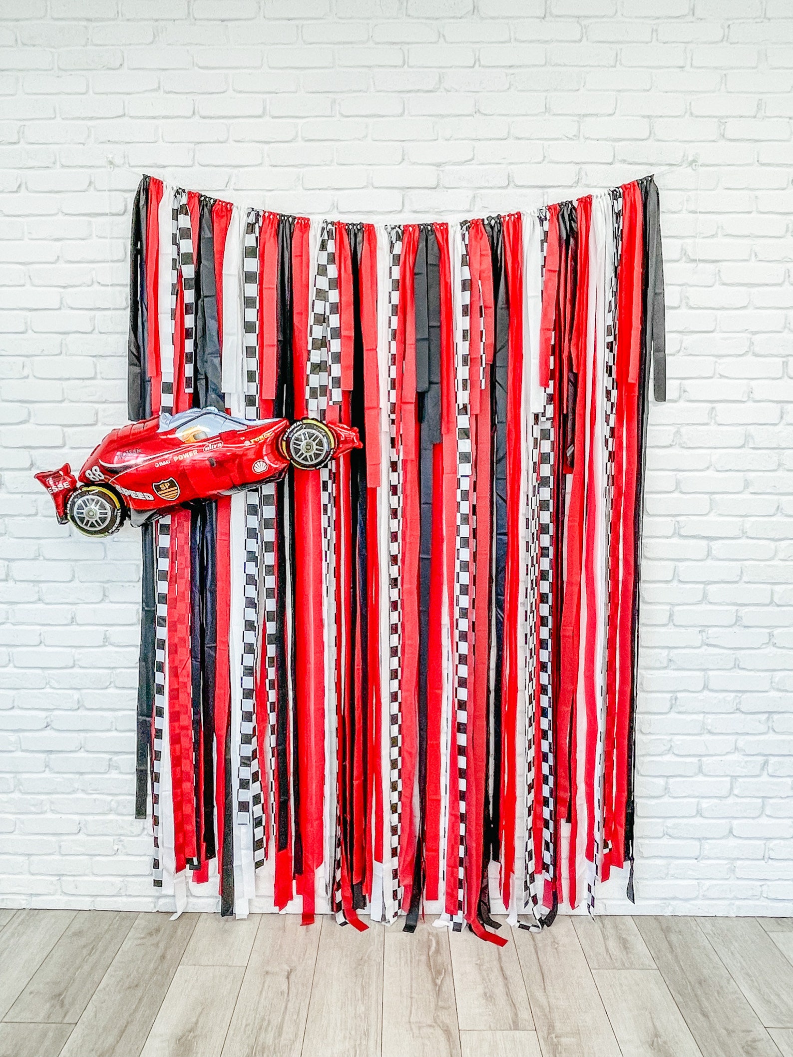 Photo Backdrops Auto Frame Race Car Fringe Backdrop, Streamer Backdrop, Bright Backdrop, Birthday ...