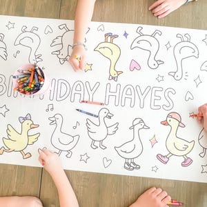 Silly Goose Coloring Table Runner, Silly Goose Themed Birthday, Coloring Page, Giant Coloring Poster, Coloring Sheet, Goose Table Runner