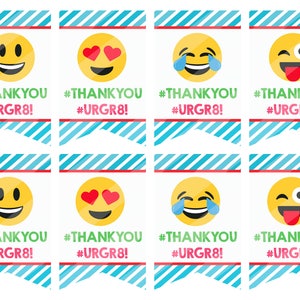 Emoji Party Gift tags, EmojiParty, Emoji Party Favor Tag, Instant Download,Printable, Digital