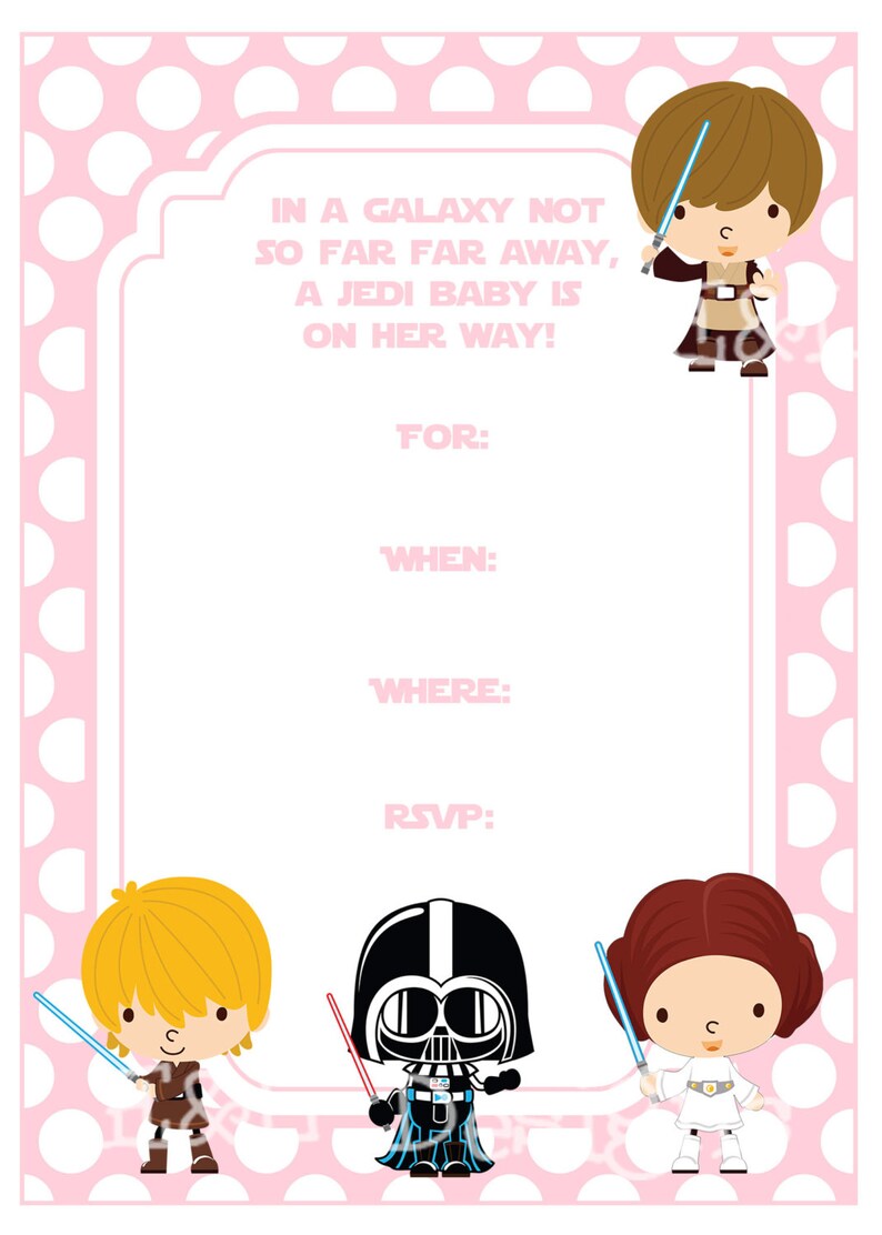 Star Wars Baby Girl Shower Party Pack Star Wars Baby Shower Etsy