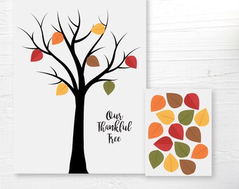 Thankful Tree Printable, Thanksgiving Poster, Thankful Poster, Thankful Tree, Gratitude Tree, Printable, Instant Download, Digital