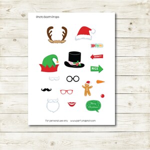 Christmas Elf Photo Booth Props Kit Elf Prop Instant Download