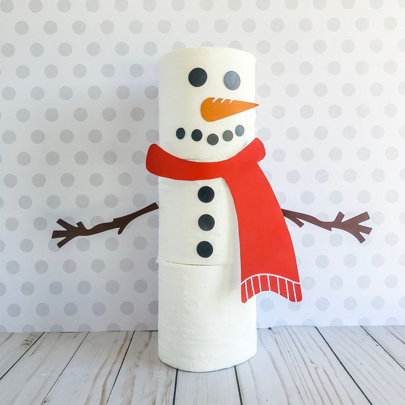 Christmas Elf Toilet Paper Snowman, Elf Prop, Instant Download, Christmas Elf Costume, Christmas Elf Kit, Holiday Elf Kit, Elf Accessories image 1