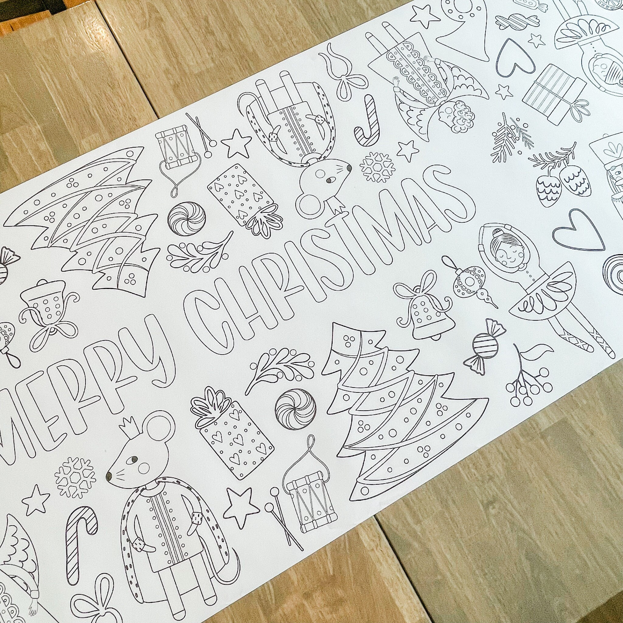 Nutcracker Party Coloring Table Runner, Christmas Nutcracker…