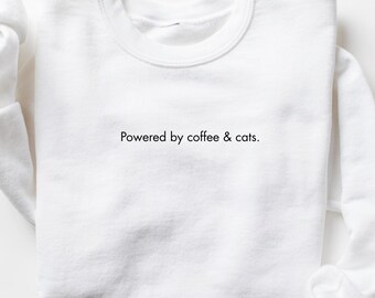 cat sweatshirt, cat lover, gift minimalistic, coffee sweatshirt, coffee aesthetic mom, gift, dad gift, trendy sweatshirt, cat mom gift