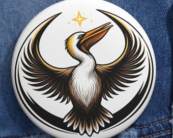 Louisiana State Bird Rebel Alliance Pin Button | Brown Pelican Parody Badge | Louisiana Pride Sci-Fi Pin | Funny Fandom Gift