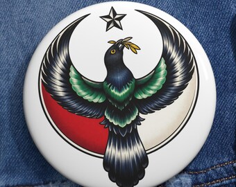 Texas State Bird Rebel Alliance Pin Button | Northern Mockingbird Star Wars Inspired Badge | Texas Pride Gift | Sci Fi Fan Pin