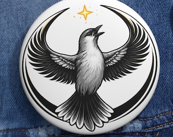 Mississippi State Bird Rebel Alliance Pin Button | Northern Mockingbird Star Wars Parody Pin | Sci-Fi Fan Gift | Nerd Badge