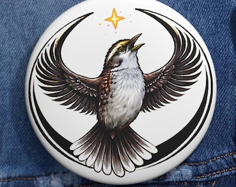 New Hampshire State Bird Rebel Alliance Pin Button | Purple Finch Star Wars Parody Pin | Sci-Fi Fan Gift | Political Mashup Badge