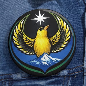 Washington State Bird Rebel Alliance Pin Button, WA Activist Badge, State Pride Political Protest Lapel Pin Gift