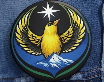 Washington State Bird Rebel Alliance Pin Button, WA Activist Badge, State Pride Political Protest Lapel Pin Gift