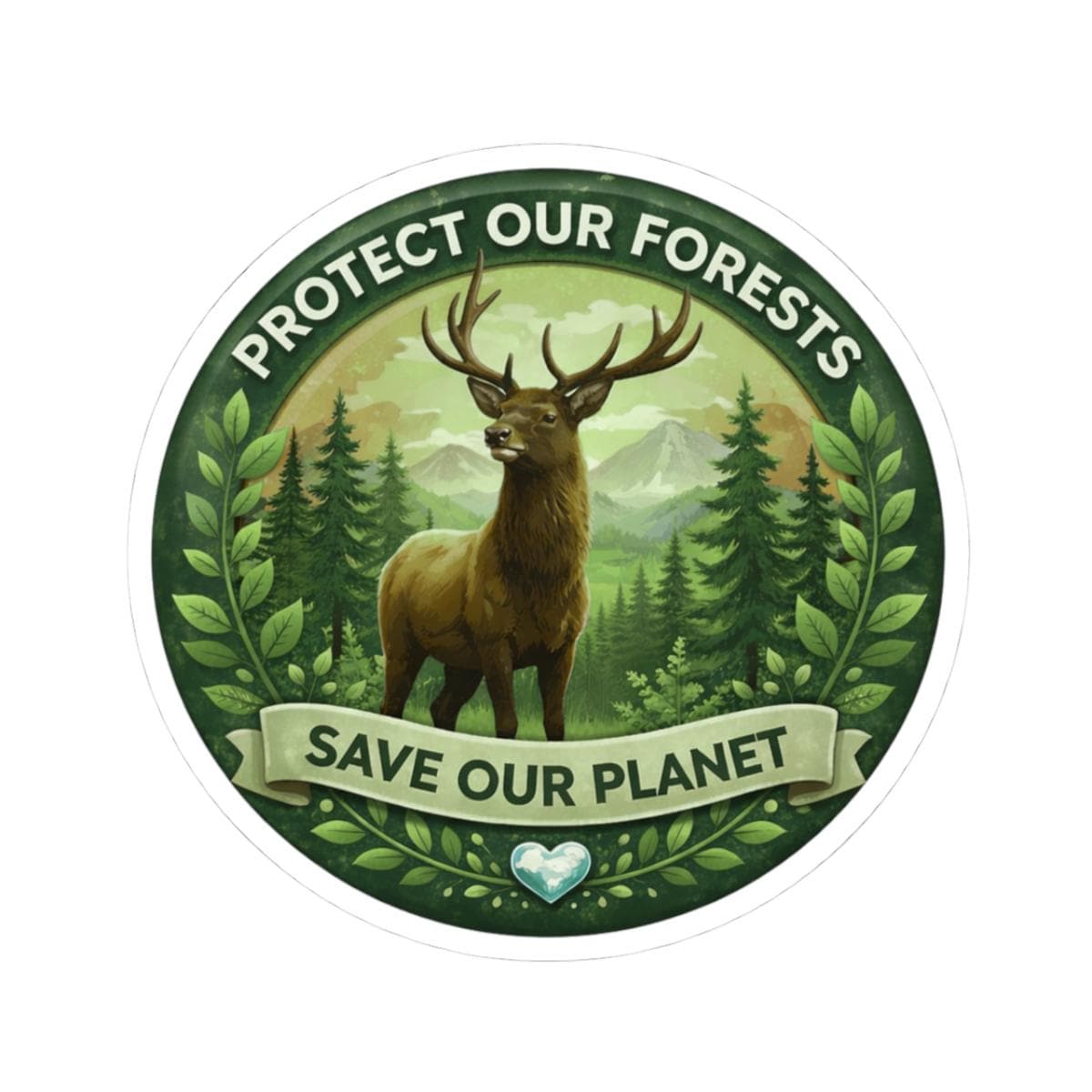 Protect Our Forests Save Our Planet Sticker - Elk Nature Vinyl Decal ...