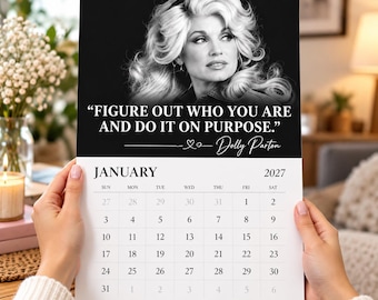 Dolly Parton 2027 Calendar, Country Music Legend Wall Calendar, Inspirational Quote Portrait Wall Calendar | 2027