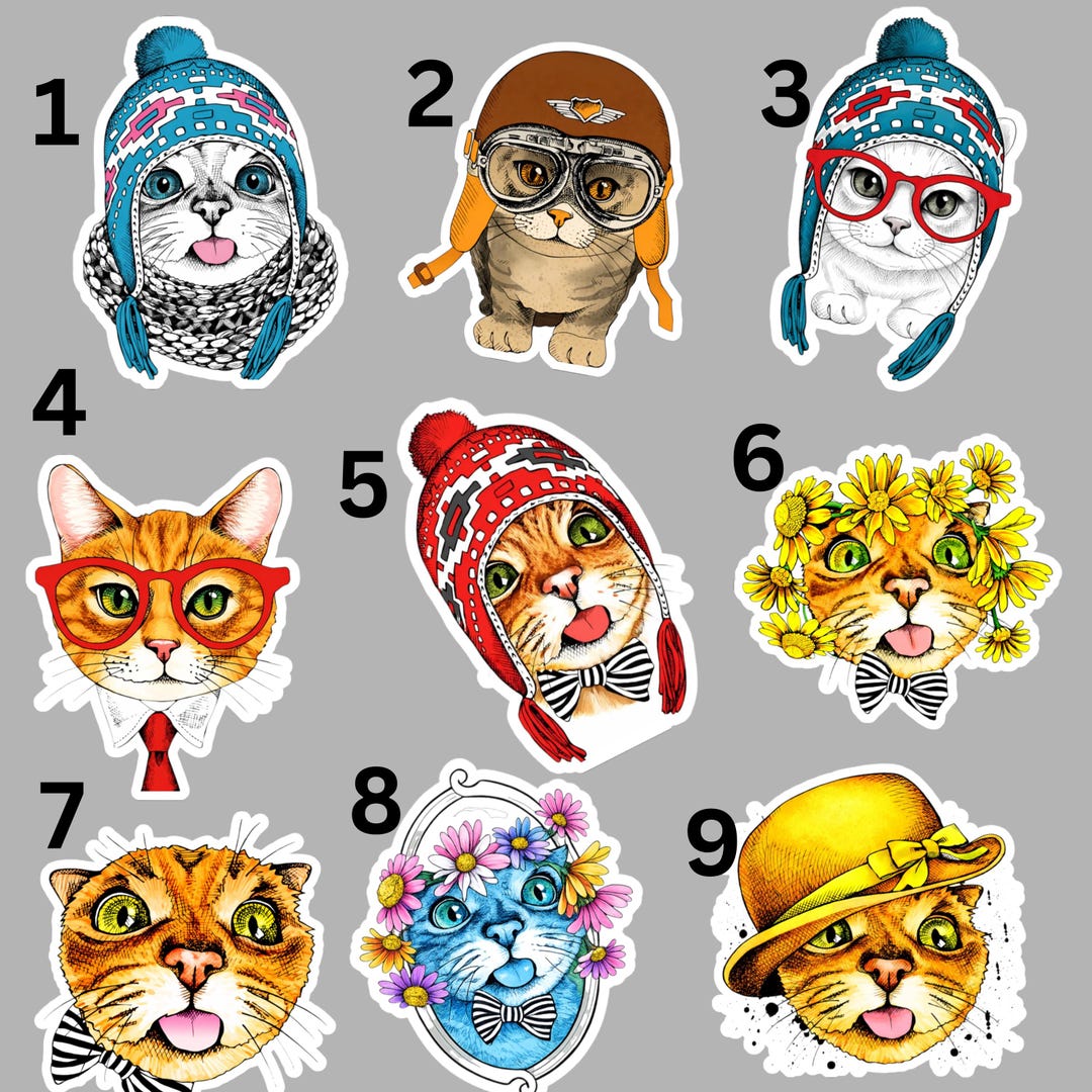 Funny Cat Meme Stickers | Cute Cat Decals | Viral Cat Meme | Aesthetic ...