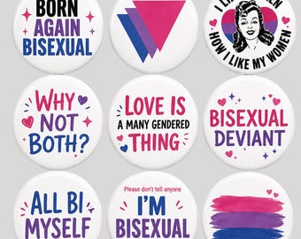 Bisexual Pride Pin Button, LGBTQ+ Bi Pride Badge, Bisexual Flag Pin, Queer Identity Button, Bi Visibility Gift, Pride Accessory