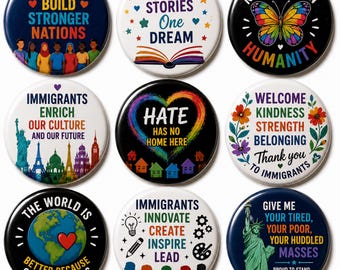 Immigration Advocacy, Diversity Inclusion Pin, Pro Immigrant Activist Gift Button, No Human Is Illegal Pin, Inclusion Equality Activist Gift