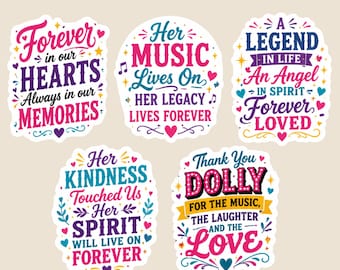 Dolly Parton Memorial Sticker, Dolly Parton Tribute Decal, In Loving Memory Sticker, Country Music Memorial Gift, Dolly Fan Keepsake