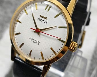Vintage HMT Sona Mechanical Watch | White Dial 17 Jewels, Made in India