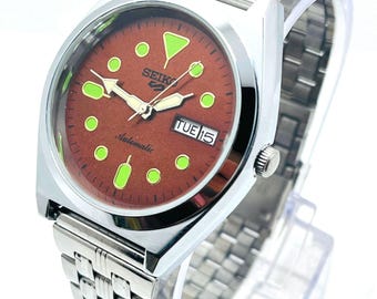 Vintage SEIKO 5 Automatik | Braunes Zifferblatt 17 Jewels Made in Japan.