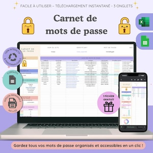 Password Manager for Google Sheets & Excel Illustrated | Illustrated Password Manager | Digital Notebook | Free Simple Version