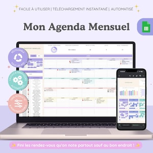 Agenda mensile per Fogli Google | Agenda mensile interattiva | Calendario di eventi e attività | Dashboard annuale inclusa