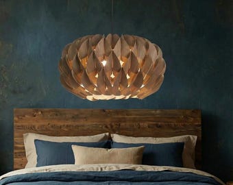 Lámpara colgante de madera, lámpara de madera, pantalla, lámpara colgante, lámpara colgante, lámpara de techo, lámpara de araña, iluminación de lámpara de araña
